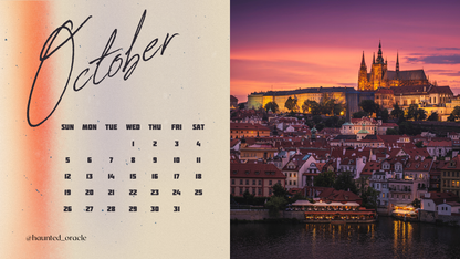 2025 Calendar Desktop Wallpaper Eastern Europe Theme by Haunted Oracle PDF Downloadable