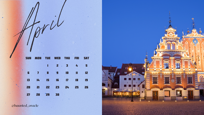 2025 Calendar Desktop Wallpaper Eastern Europe Theme by Haunted Oracle PDF Downloadable