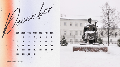 2025 Calendar Desktop Wallpaper Eastern Europe Theme by Haunted Oracle PDF Downloadable